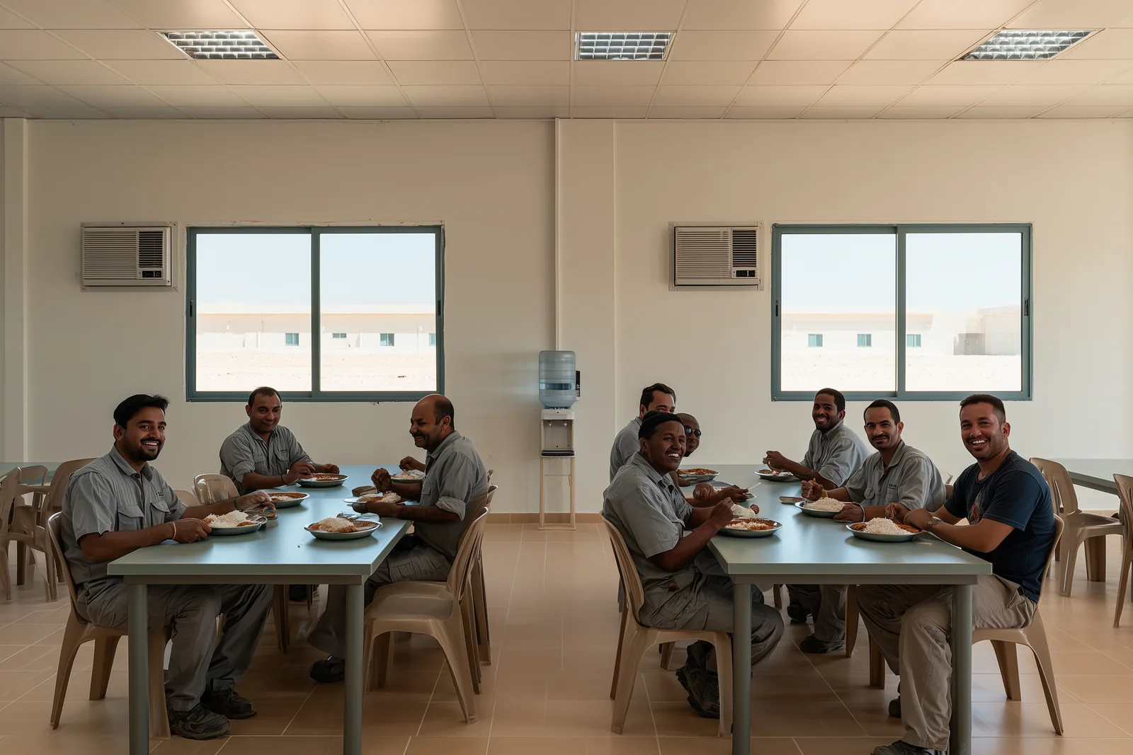 صالة الطعام في سكن العاملين