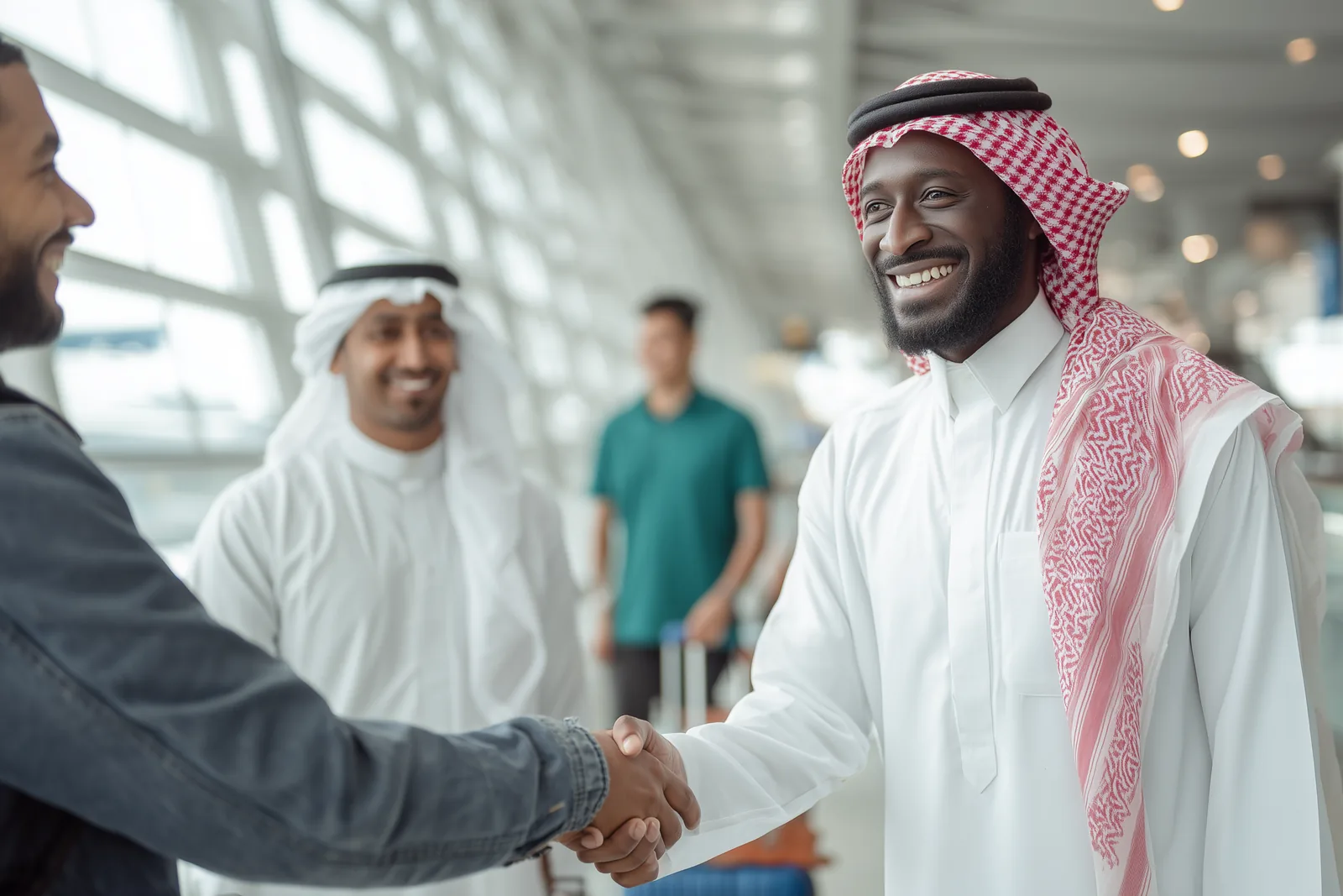 ممثل أفمكو يستقبل موظفًا جديدًا في المطار